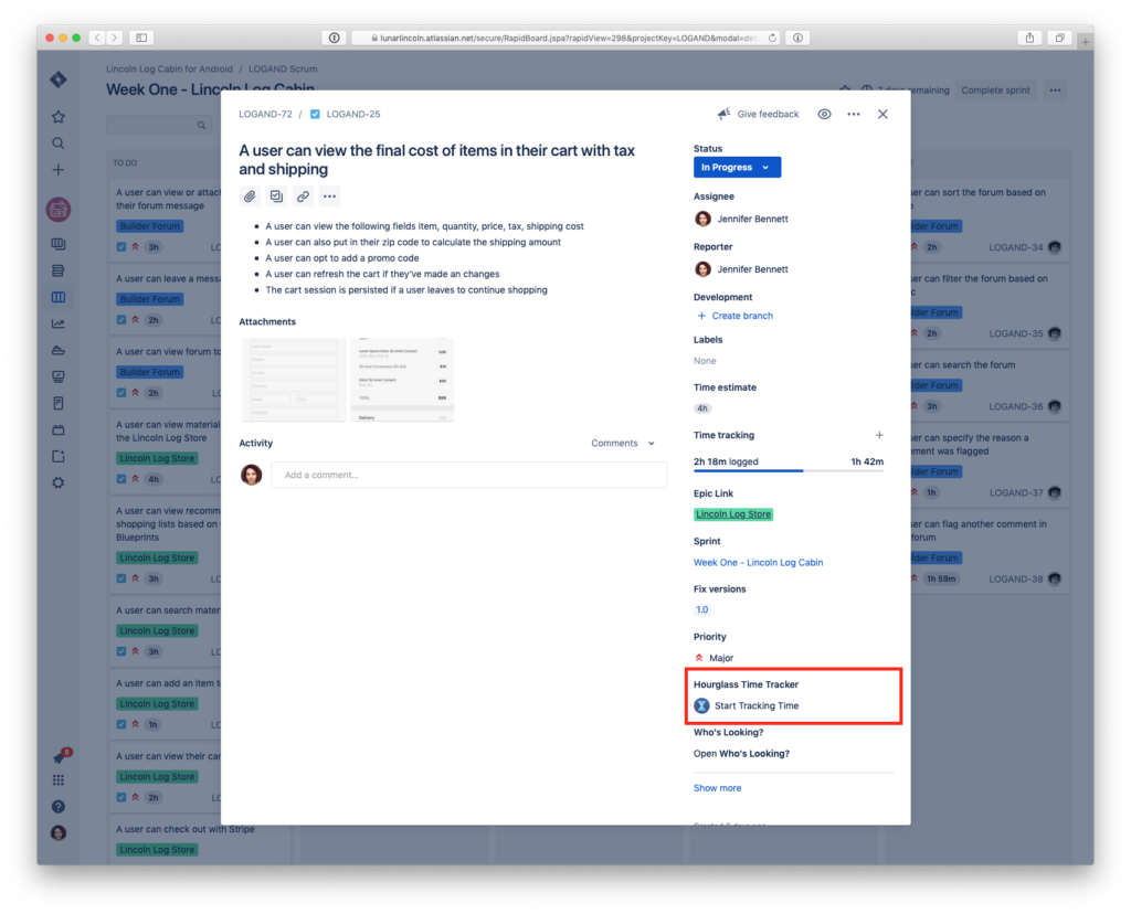 Atlassian - Hourglass Time Tracking for JIRA Cloud Initial