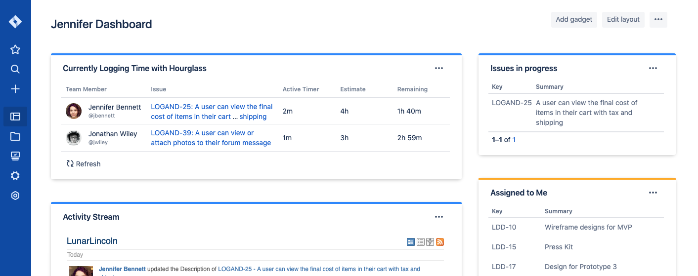 Hourglass Dashboard Gadget